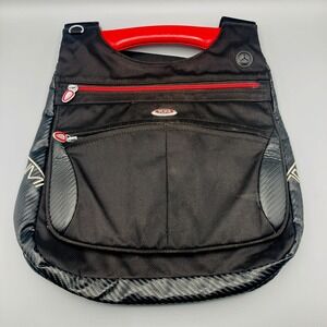 Tumi Crossbody Bag 6303CB Black/Red Zip Pockets Adj Strap Travel Pack